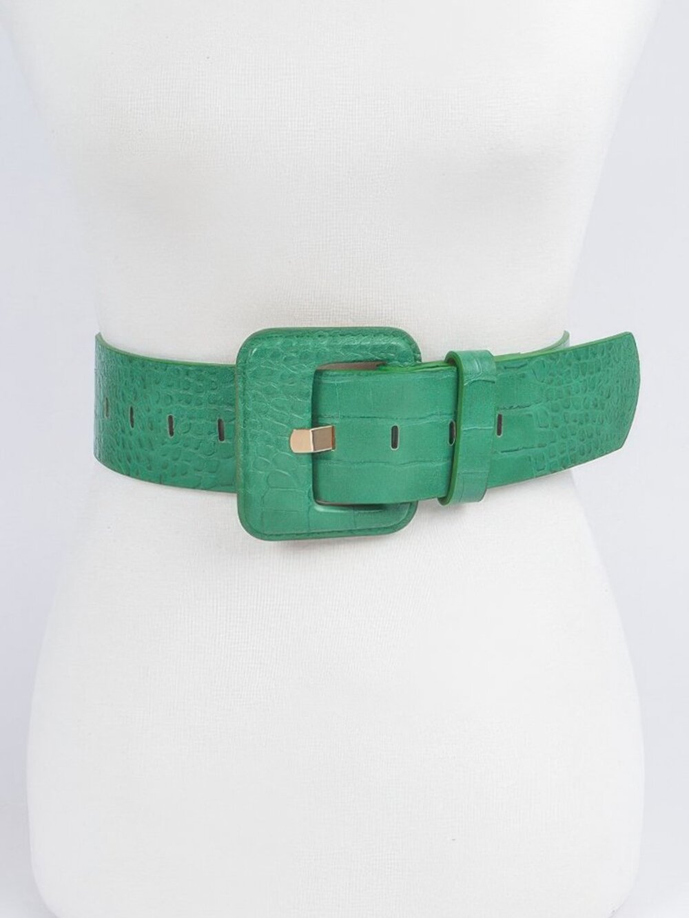 Faux Croc Leather Waist Belt